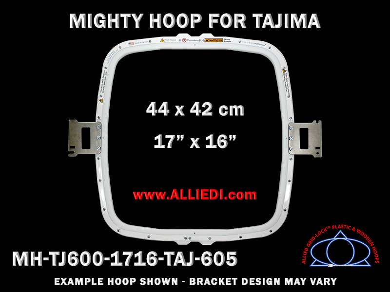 Tajima 17.25 x 16.6 inch (44 x 42 cm) Rectangular Magnetic Mighty Hoop for 605 mm Sew Field / Arm Spacing