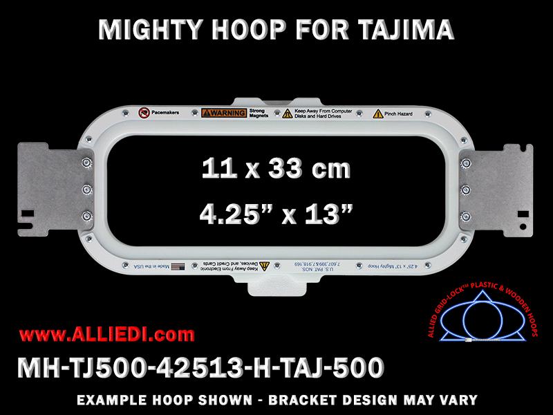 Tajima 4.25 x 13 inch (11 x 33 cm) Horizontal Magnetic Mighty Hoop for 500 mm Sew Field / Arm Spacing