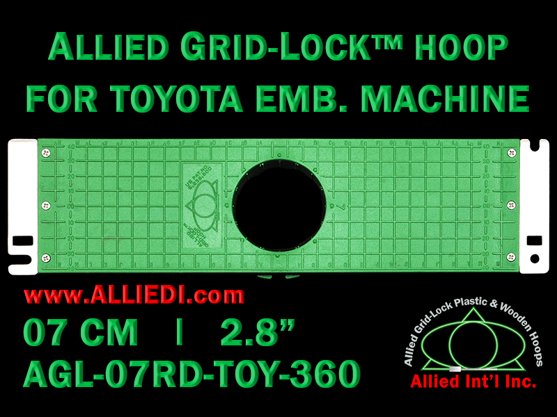 7 cm (2.8 inch) Round Allied Grid-Lock Plastic Embroidery Hoop - Toyota 360