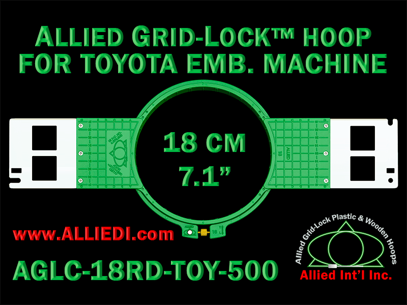 18 cm (7.1 inch) Round Allied Grid-Lock (New Design) Plastic Embroidery Hoop - Toyota 500