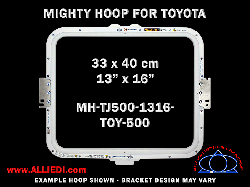 Toyota 13 x 16 inch (33 x 40 cm) Rectangular Magnetic Mighty Hoop for 500 mm Sew Field / Arm Spacing