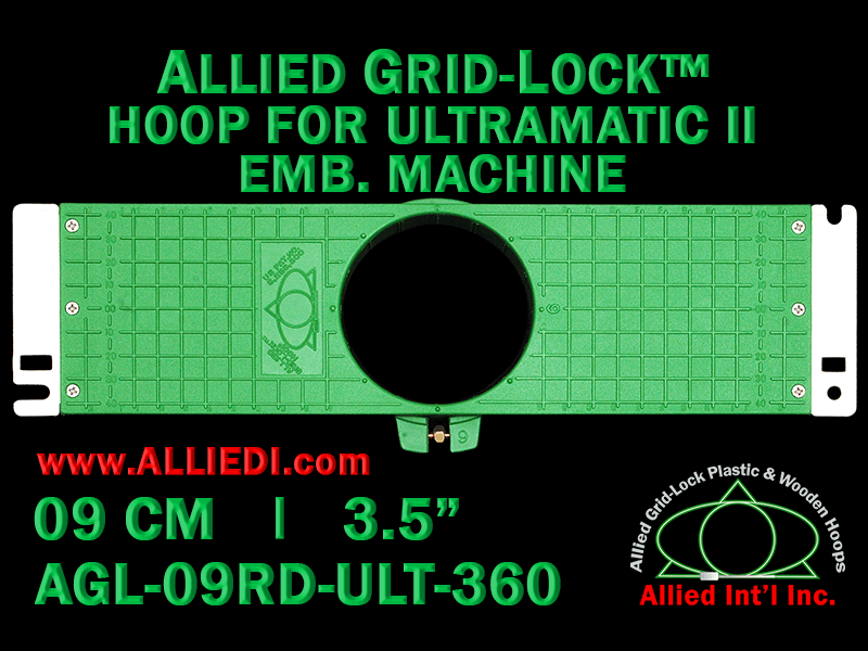 9 cm (3.5 inch) Round Allied Grid-Lock Plastic Embroidery Hoop - Ultramatic-II 360