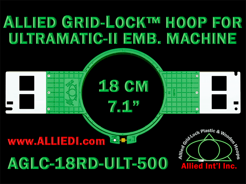 18 cm (7.1 inch) Round Allied Grid-Lock (New Design) Plastic Embroidery Hoop - Ultramatic-II 500