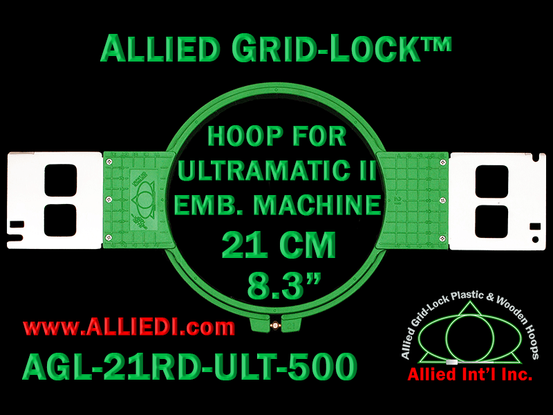21 cm (8.3 inch) Round Allied Grid-Lock Plastic Embroidery Hoop - Ultramatic-II 500