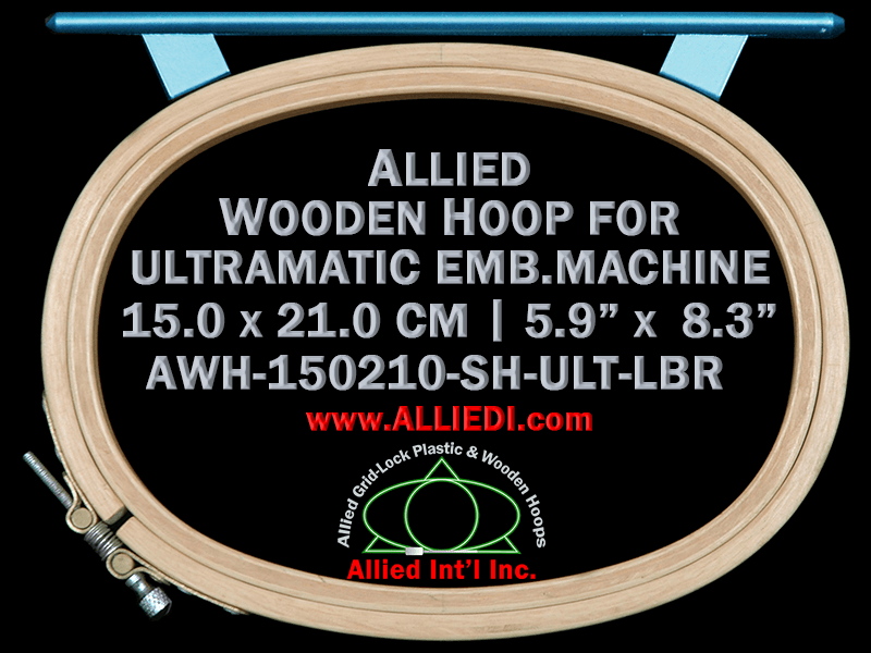 15.0 x 21.0 cm (5.9 x 8.3 inch) Oval Allied Wooden Embroidery Hoop