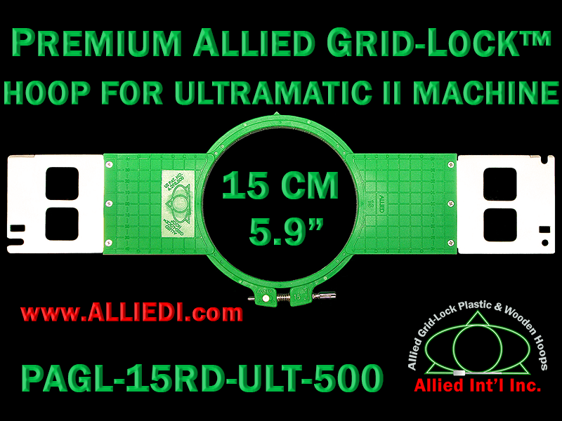 15 cm (5.9 inch) Round Allied Grid-Lock (New Design) Plastic Embroidery Hoop - Ultramatic-II 500