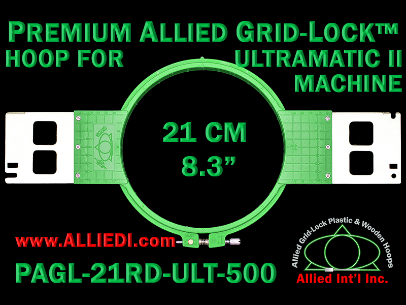 21 cm (8.3 inch) Round Premium Allied Grid-Lock Plastic Embroidery Hoop - Ultramatic-II 500