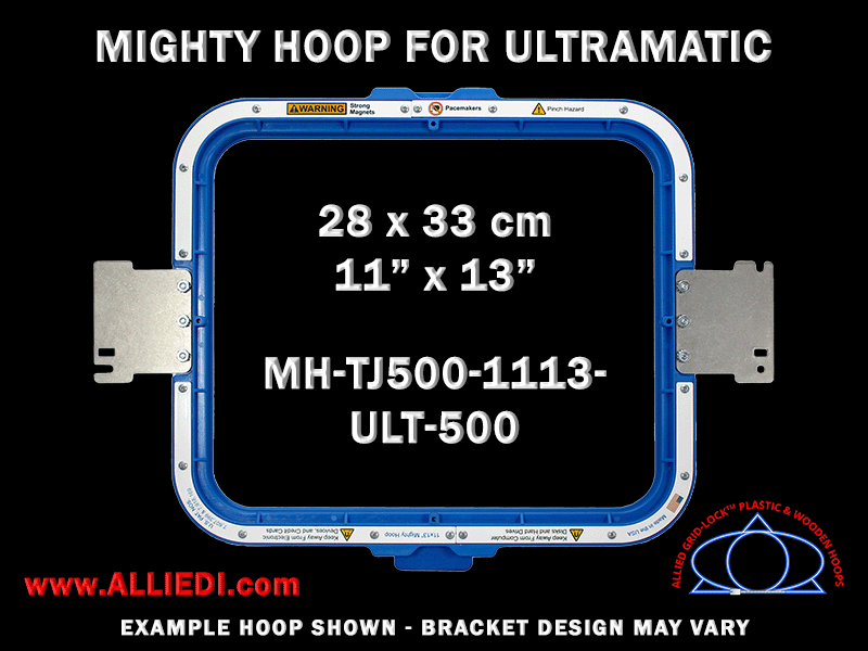 Ultramatic-II 11 x 13 inch (28 x 33 cm) Rectangular Magnetic Mighty Hoop for 500 mm Sew Field / Arm Spacing