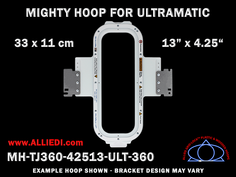 Ultramatic-II 13 x 4.25 inch (33 x 11 cm) Vertical Rectangular Magnetic Mighty Hoop for 360 mm Sew Field / Arm Spacing