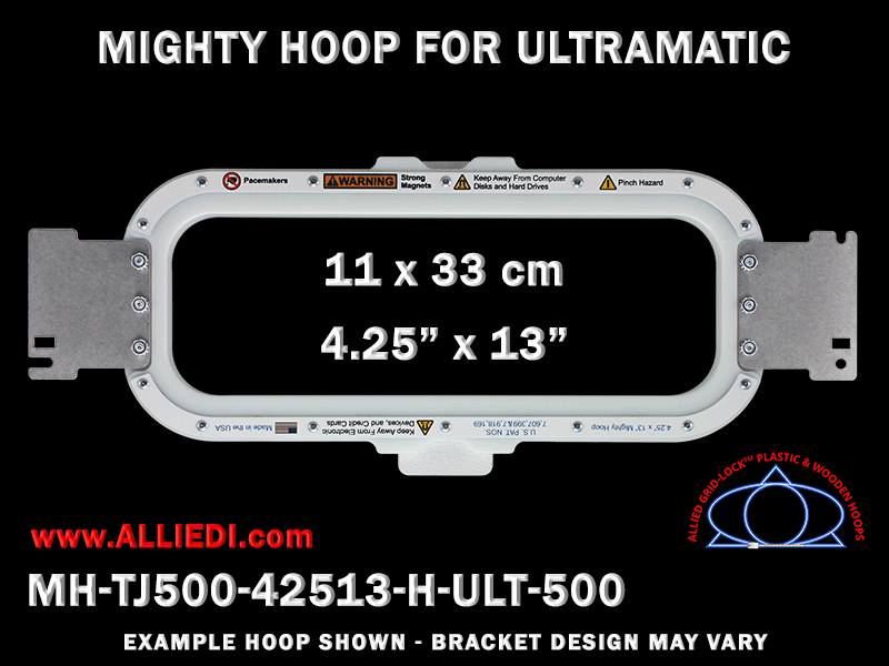 Ultramatic-II 4.25 x 13 inch (11 x 33 cm) Horizontal Magnetic Mighty Hoop for 500 mm Sew Field / Arm Spacing