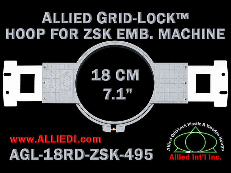 18 cm (7.1 inch) Round Allied Grid-Lock Plastic Embroidery Hoop - ZSK 495
