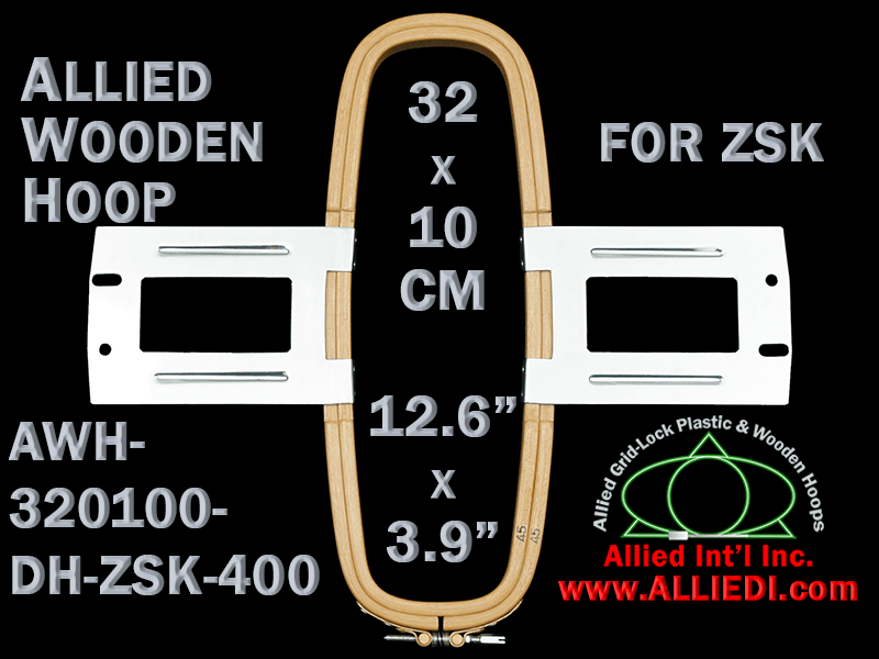 32.0 x 10.0 cm (12.6 x 3.9 inch) Rectangular Allied Wooden Embroidery Hoop