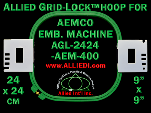24 x 24 cm (9 x 9 inch) Square Allied Grid-Lock Plastic Embroidery Hoop - Aemco 400