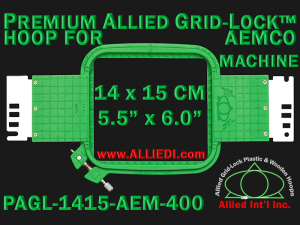 14 x 15 cm (5.5 x 6 inch) Rectangular Premium Allied Grid-Lock Plastic Embroidery Hoop - Aemco 400