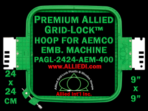 24 x 24 cm (9 x 9 inch) Square Premium Allied Grid-Lock Plastic Embroidery Hoop - Aemco 400