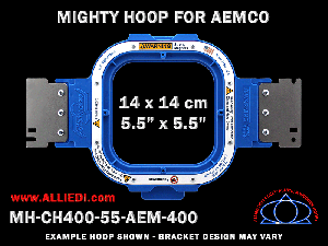 Aemco 5.5 x 5.5 inch (14 x 14 cm) Square Magnetic Mighty Hoop for 400 mm Sew Field / Arm Spacing