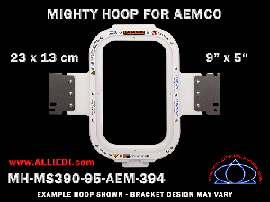 Aemco 9 x 5 inch (23 x 13 cm) Vertical Rectangular Magnetic Mighty Hoop for 400 mm Sew Field / Arm Spacing