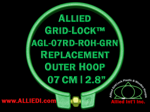 7 cm (2.8 inch) Round Standard Version Allied Grid-Lock Replacement Outer Embroidery Hoop / Ring / Frame - Green
