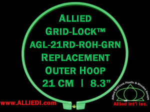 21 cm (8.3 inch) Round Standard Version Allied Grid-Lock (New Design) Replacement Outer Embroidery Hoop / Ring / Frame - Green