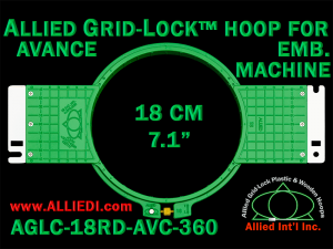 Avance 18 cm (7.1 inch) Round Allied Grid-Lock Embroidery Hoop (New Design) for 360 mm Sew Field / Arm Spacing