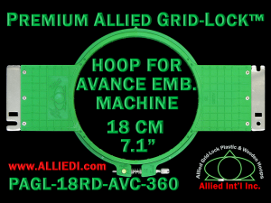 Avance 18 cm (7.1 inch) Round Premium Allied Grid-Lock Embroidery Hoop for 360 mm Sew Field / Arm Spacing