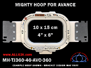 Avance 4 x 6 inch (10 x 15 cm) Rectangular Magnetic Mighty Hoop for 360 mm Sew Field / Arm Spacing