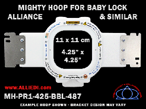 Baby Lock Alliance Single-Needle 4.25 x 4.25 inch (11 x 11 cm) Square Magnetic Mighty Hoop