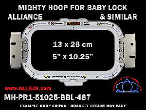Baby Lock Alliance Single-Needle 5 x 10.25 inch (13 x 26 cm) Horizontal Rectangular Magnetic Mighty Hoop