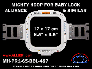 Baby Lock Alliance Single-Needle 6.5 x 6.5 inch (17 x 17 cm) Square Magnetic Mighty Hoop
