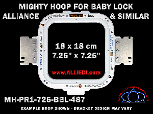 Baby Lock Alliance Single-Needle 7.25 x 7.25 inch (18 x 18 cm) Square Magnetic Mighty Hoop