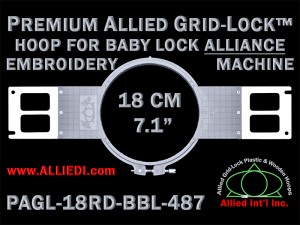 Baby Lock Alliance 18 cm (7.1 inch) Round Premium Allied Grid-Lock Embroidery Hoop