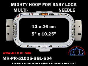 Baby Lock Multi-Needle 5 x 10.25 inch (13 x 26 cm) Horizontal Rectangular Magnetic Mighty Hoop