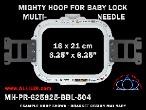 Baby Lock Multi-Needle 6.25 x 8.25 inch (16 x 21 cm) Rectangular Magnetic Mighty Hoop