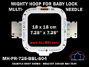 Baby Lock Multi-Needle 7.25 x 7.25 inch (18 x 18 cm) Square Magnetic Mighty Hoop