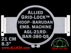 21 cm (8.3 inch) Round Allied Grid-Lock Plastic Embroidery Hoop - Barudan 380 QS