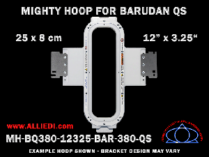 Barudan 12 x 3.25 inch (30 x 8 cm) Vertical Rectangular Magnetic Mighty Hoop for 380 mm Sew Field / Arm Spacing QS Type