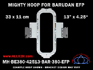 Barudan 13 x 4.25 inch (33 x 11 cm) Vertical Rectangular Magnetic Mighty Hoop for 380 mm Sew Field / Arm Spacing EFP Type