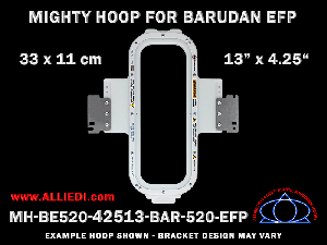 Barudan 13 x 4.25 inch (33 x 11 cm) Vertical Rectangular Magnetic Mighty Hoop for 520 mm Sew Field / Arm Spacing EFP Type