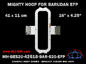 Barudan 16 x 4.25 inch (41 x 11 cm) Vertical Rectangular Magnetic Mighty Hoop for 520 mm Sew Field / Arm Spacing EFP Type