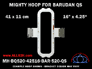 Barudan 16 x 4.25 inch (41 x 11 cm) Vertical Rectangular Magnetic Mighty Hoop for 520 mm Sew Field / Arm Spacing QS Type