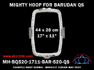 Barudan 17 x 16 inch (44 x 42 cm) Rectangular Magnetic Mighty Hoop for 520 mm Sew Field / Arm Spacing QS Type