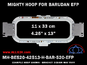 Barudan 4.25 x 13 inch (11 x 33 cm) Horizontal Magnetic Mighty Hoop for 520 mm Sew Field / Arm Spacing EFP Type