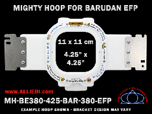Barudan 4.25 x 4.25 inch (11 x 11 cm) Square Magnetic Mighty Hoop for 380 mm Sew Field / Arm Spacing EFP Type