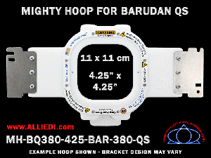 Barudan 4.25 x 4.25 inch (11 x 11 cm) Square Magnetic Mighty Hoop for 380 mm Sew Field / Arm Spacing QS Type