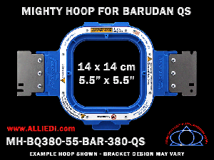 Barudan 5.5 x 5.5 inch (14 x 14 cm) Square Magnetic Mighty Hoop for 380 mm Sew Field / Arm Spacing QS Type