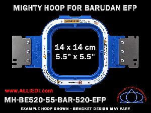 Barudan 5.5 x 5.5 inch (14 x 14 cm) Square Magnetic Mighty Hoop for 520 mm Sew Field / Arm Spacing EFP Type