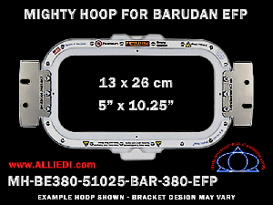 Barudan 5 x 10.25 inch (13 x 26 cm) Horizontal Rectangular Magnetic Mighty Hoop for 380 mm Sew Field / Arm Spacing EFP Type