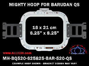 Barudan 6.25 x 8.25 inch (16 x 21 cm) Rectangular Magnetic Mighty Hoop for 520 mm Sew Field / Arm Spacing QS Type