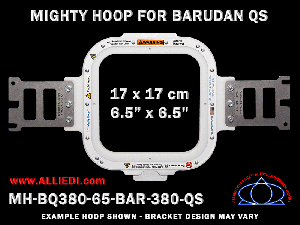 Barudan 6.5 x 6.5 inch (17 x 17 cm) Square Magnetic Mighty Hoop for 380 mm Sew Field / Arm Spacing QS Type