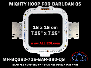 Barudan 7.25 x 7.25 inch (18 x 18 cm) Square Magnetic Mighty Hoop for 380 mm Sew Field / Arm Spacing QS Type